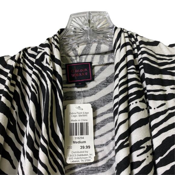 Colour Works NWT‎ Zebra Print Shrug Cardigan Sz M (2497) - Picture 5 of 5